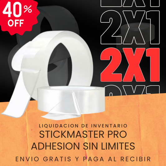 PROMO 2X1 - CINTA STICKMASTER PRO - ADHESION SIN LIMITES! 3m CADA UNA